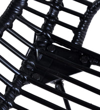 Esszimmerstühle 6 Stk. Natur Rattan Schwarz