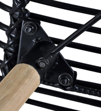 Esszimmerstühle 6 Stk. Natur Rattan Schwarz