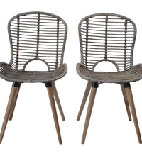 Esszimmerstühle 6 Stk. Natur Rattan Braun