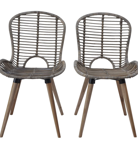 Esszimmerstühle 6 Stk. Natur Rattan Braun