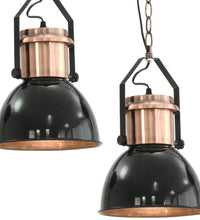 Deckenlampe 2 Stk. Schwarz Rund E27