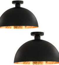Deckenleuchten 2 Stk. Schwarz und Gold Halbkugelförmig E27