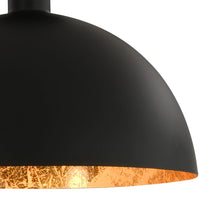 Deckenleuchten 2 Stk. Schwarz und Gold Halbkugelförmig E27
