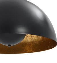 Deckenleuchten 2 Stk. Schwarz und Gold Halbkugelförmig 40cm E27