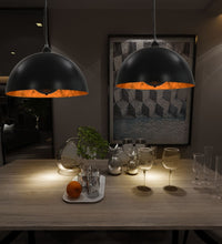 Deckenleuchten 2 Stk. Schwarz und Gold Halbkugelförmig 40cm E27