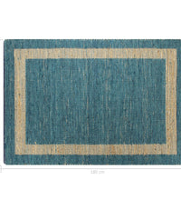 Teppich Handgefertigt Jute Blau 120x180 cm