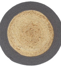 Tischsets 6 Stk. Natur und Anthrazit 38 cm Jute und Baumwolle