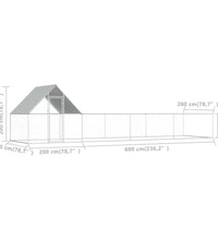 Hühnerstall 8x2x2 m Verzinkter Stahl
