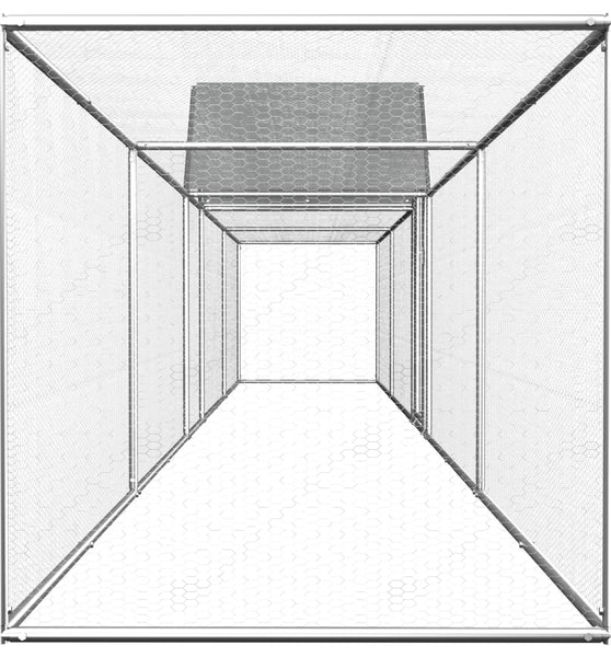Hühnerstall 9x1x1,5 m Verzinkter Stahl