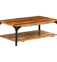Couchtisch mit Ablage 100x60x35 cm Altholz Massiv