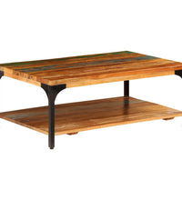 Couchtisch mit Ablage 100x60x35 cm Altholz Massiv