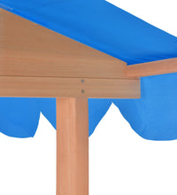 Kinderspielhaus mit Sandkasten Tannenholz Blau UV50