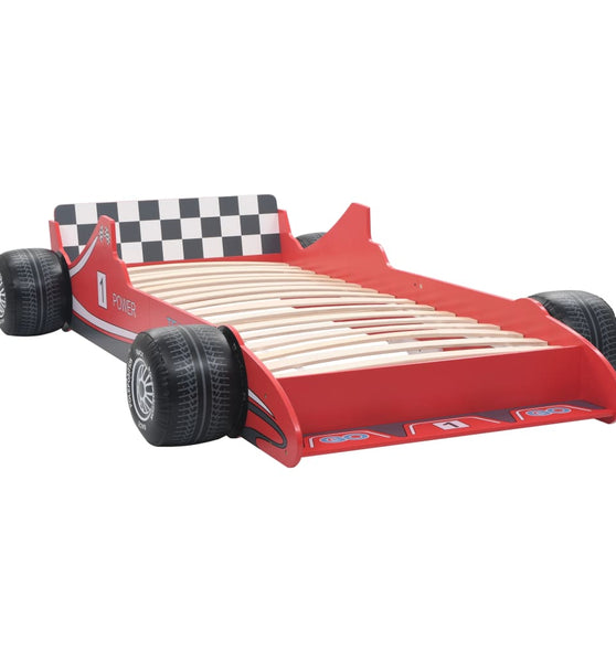 Kinderbett im Rennwagen-Design 90 x 200 cm Rot
