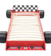 Kinderbett im Rennwagen-Design 90 x 200 cm Rot