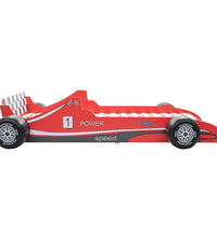 Kinderbett im Rennwagen-Design 90 x 200 cm Rot