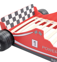 Kinderbett im Rennwagen-Design 90 x 200 cm Rot