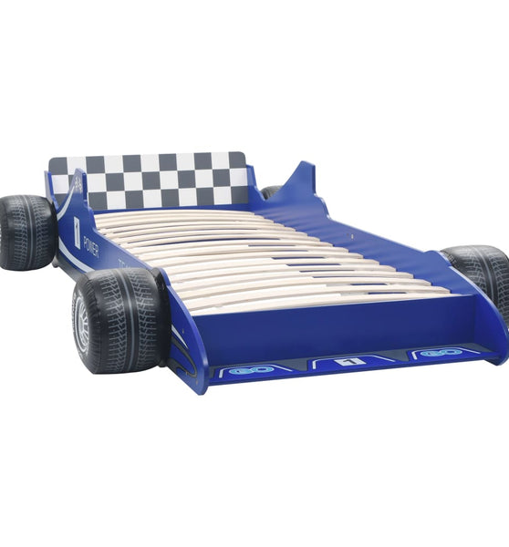 Kinderbett im Rennwagen-Design 90 x 200 cm Blau