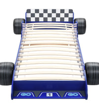 Kinderbett im Rennwagen-Design 90 x 200 cm Blau