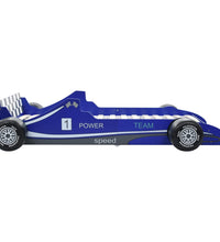 Kinderbett im Rennwagen-Design 90 x 200 cm Blau