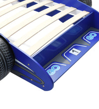 Kinderbett im Rennwagen-Design 90 x 200 cm Blau