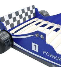 Kinderbett im Rennwagen-Design 90 x 200 cm Blau
