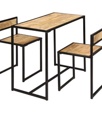 3-tlg. Essgruppe Massivholz Mango