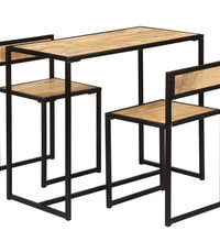 3-tlg. Essgruppe Massivholz Mango