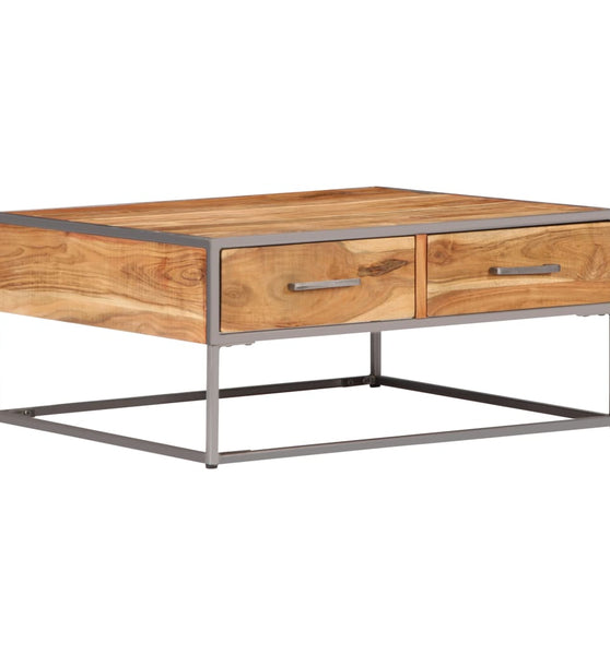 Couchtisch 75x75x35 cm Massivholz Akazie