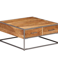 Couchtisch 75x75x35 cm Massivholz Akazie