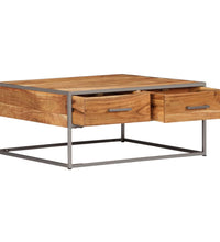 Couchtisch 75x75x35 cm Massivholz Akazie