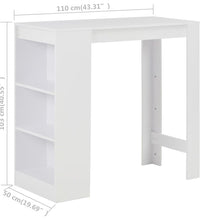 Bartisch mit Regal Weiß 110x50x103 cm
