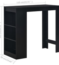 Bartisch mit Regal Schwarz 110 x 50 x 103 cm