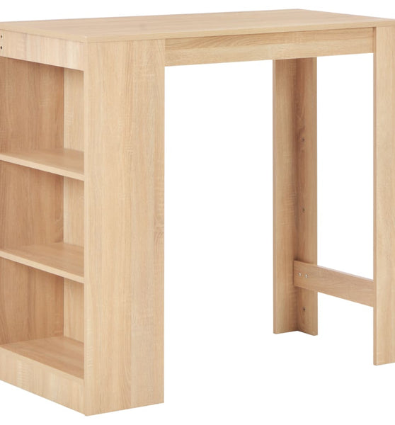 Bartisch mit Regal Eichenbraun 110x50x103 cm