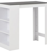 Bartisch mit Regal Weiß 110x50x103 cm