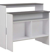 Bartisch mit 2 Tischplatten Weiß und Grau 130 x 40 x 120 cm