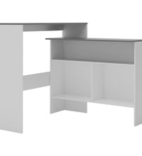 Bartisch mit 2 Tischplatten Weiß und Grau 130 x 40 x 120 cm
