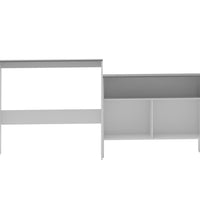 Bartisch mit 2 Tischplatten Weiß und Grau 130 x 40 x 120 cm