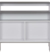 Bartisch mit 2 Tischplatten Weiß und Grau 130 x 40 x 120 cm