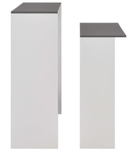 Bartisch mit 2 Tischplatten Weiß und Grau 130 x 40 x 120 cm