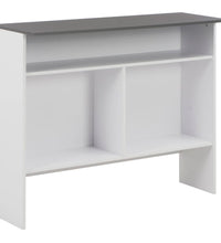Bartisch mit 2 Tischplatten Weiß und Grau 130 x 40 x 120 cm