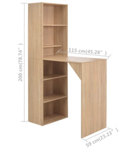 Bartisch mit Schrank Eichenoptik 115x59x200 cm