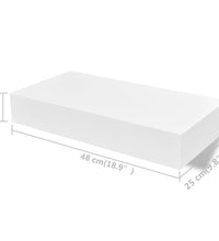 Wandregal Hängeregal mit Schubladen 2 Stk. Weiß 48 cm