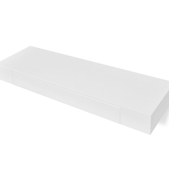 Wandregal Hängeregal mit Schubladen 2 Stk. Weiß 80 cm