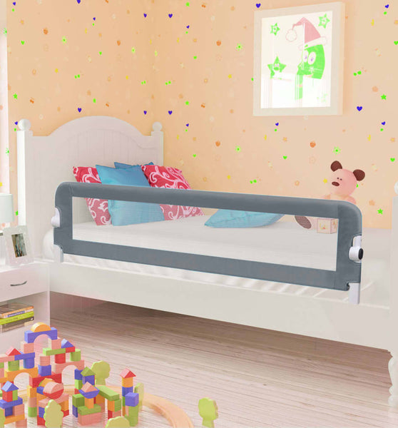 Kleinkind-Bettschutzgitter Grau 150x42 cm Polyester
