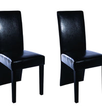 Esszimmerstühle 2 Stk. Schwarz Kunstleder