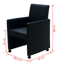 Esszimmerstühle 2 Stk. Schwarz Kunstleder