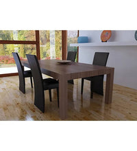 Esszimmerstühle 4 Stk. Dunkelbraun Kunstleder