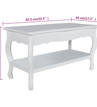 Couchtisch mit Ablage MDF Weiß