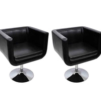 Barsessel 2 Stk. Kunstleder Schwarz