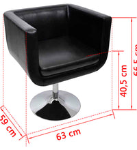 Barsessel 2 Stk. Kunstleder Schwarz